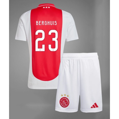 Fotbalové Dres Ajax Steven Berghuis #23 Dětské Domácí 2024-25 Krátký Rukáv (+ trenýrky)